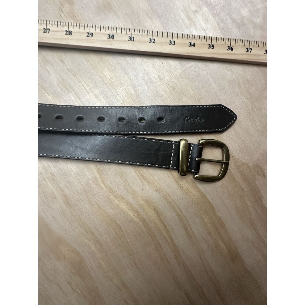 Cabelas Belt Brown 50” Big‎ Tall Leather Brass Buckle